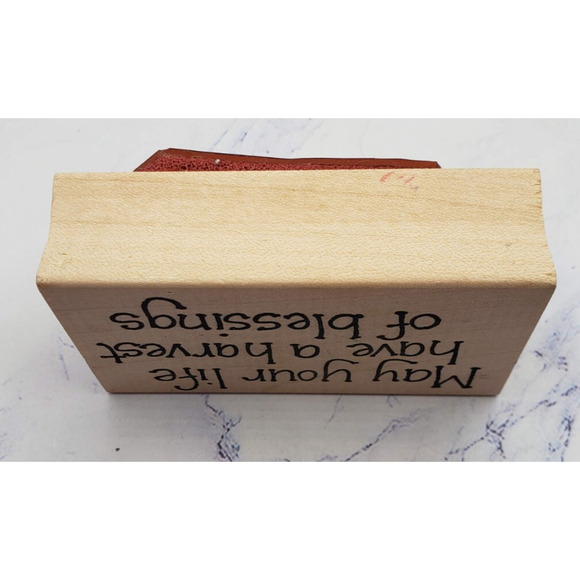 May Your Life Have a Harvest Of Blessings A Country Welcome Wood Mounted Stamp - Picture 4 of 7